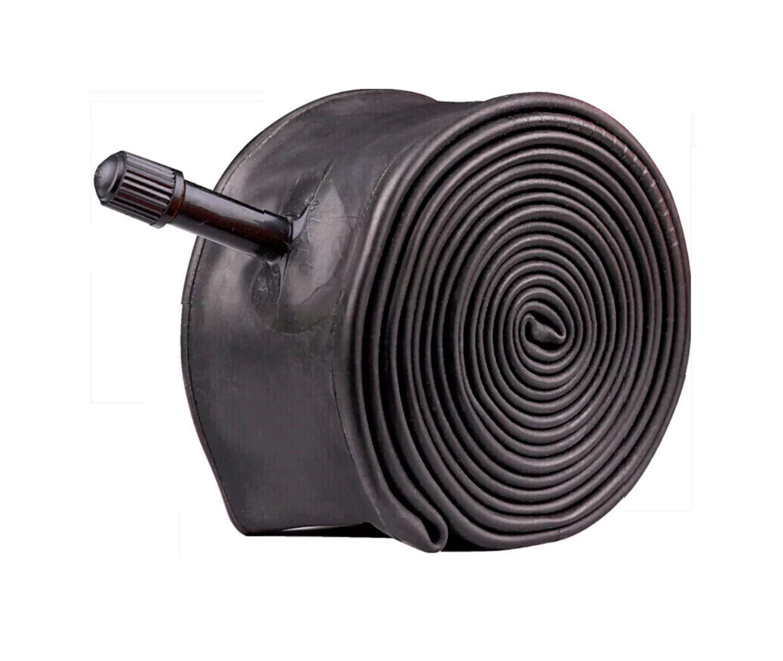 Rolled black bicycle inner tube with Schrader valve — ENBANG product photo